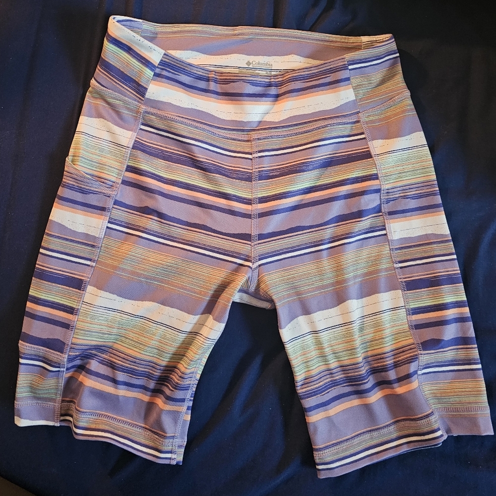 Columbia Multicolor Striped Athletic Shorts